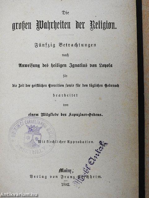 Die großen Wahrheiten der Religion (gótbetűs)