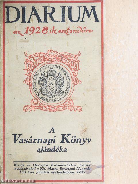 Diarium azaz előjegyzési naptár az 1928-ik évre