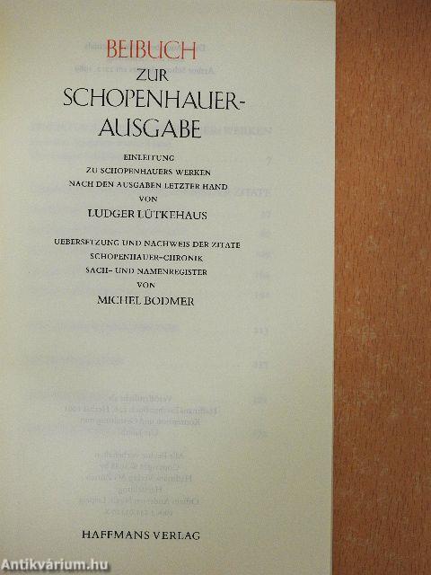Beibuch zur Schopenhauerausgabe