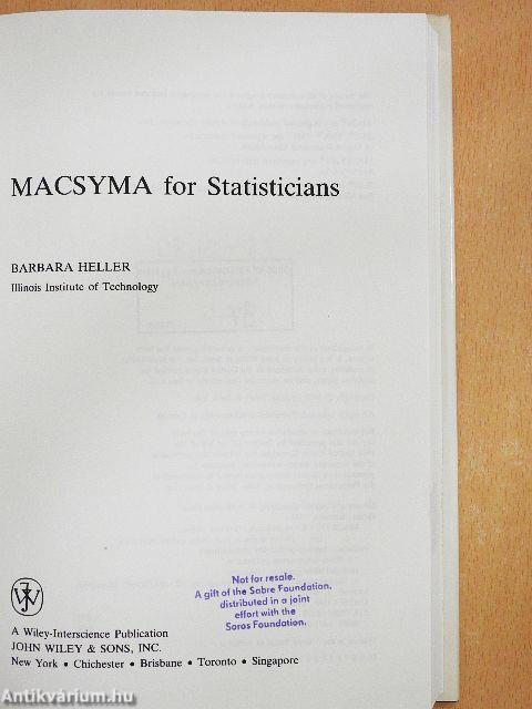 MACSYMA for Statisticians