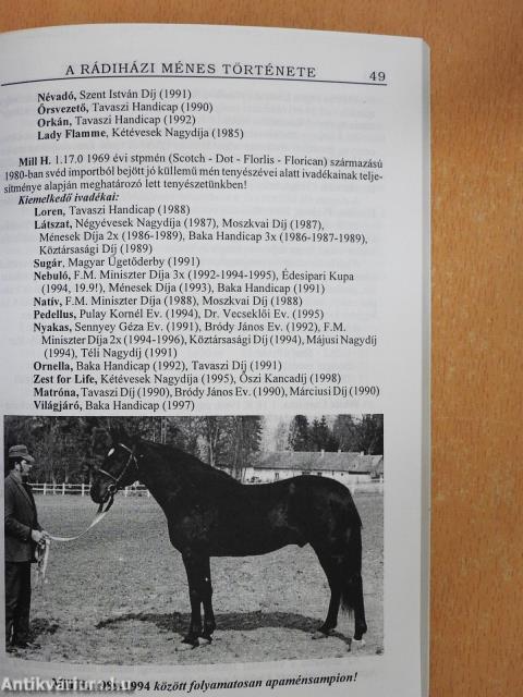 A rádiházi ménes története (dedikált példány)