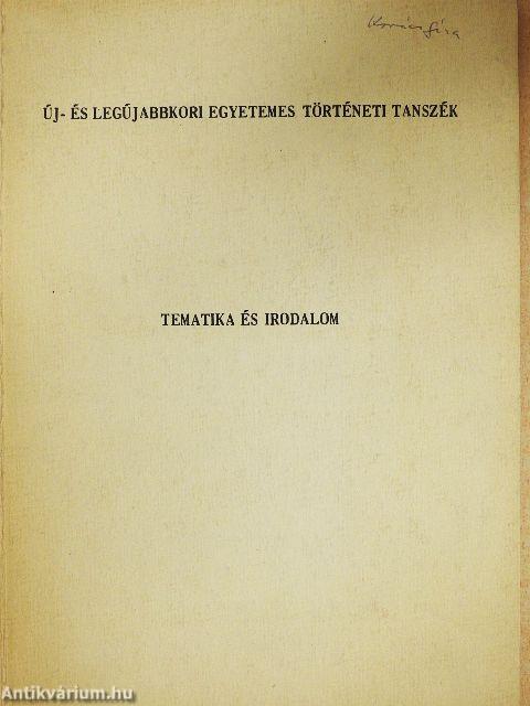 Tematika és irodalom