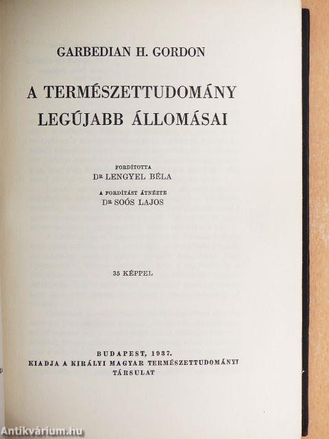 A természettudomány legújabb állomásai