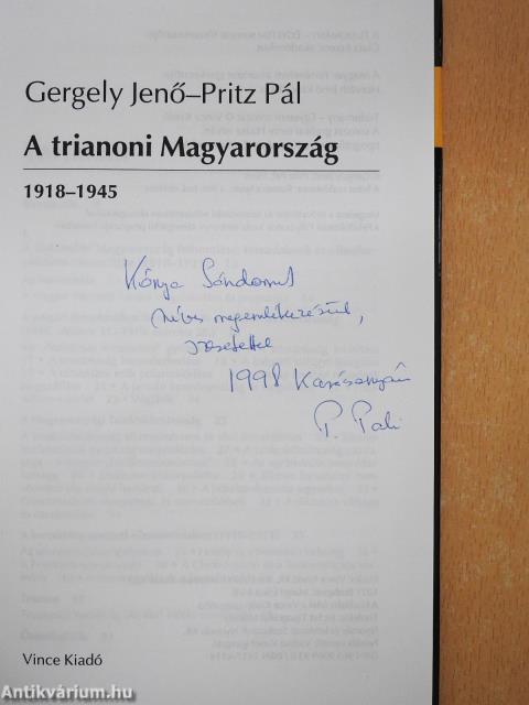 A trianoni Magyarország (dedikált példány)