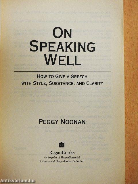 On Speaking Well