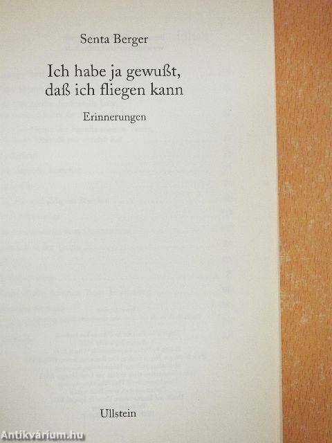 Ich habe ja gewußt, daß ich fliegen kann