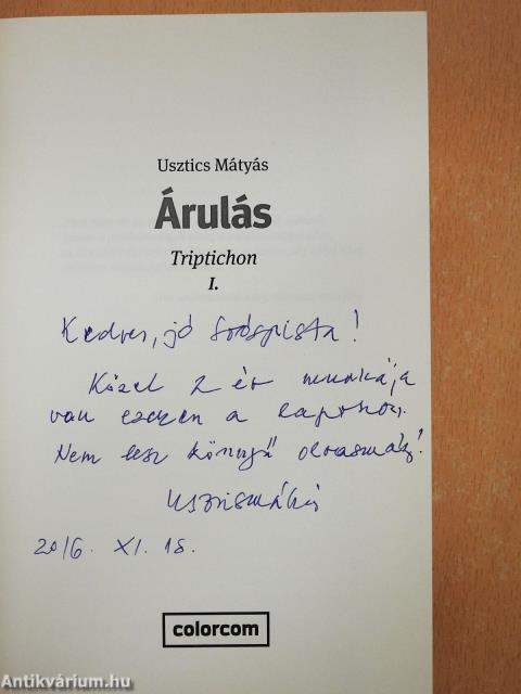 Árulás (dedikált példány)