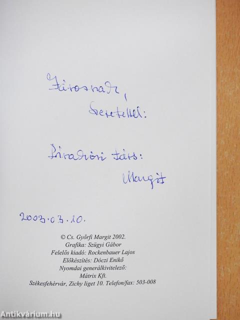 Szikrányi önvallomás (dedikált példány)