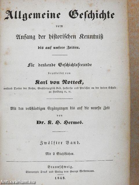 Allgemeine Geschichte vom Anfang der historischen Kenntniß XII. (gótbetűs)