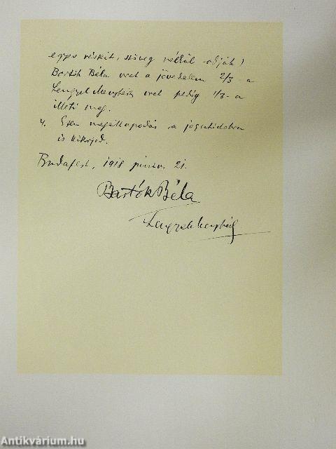 Bartók Béla köszöntése - rézkarc melléklettel