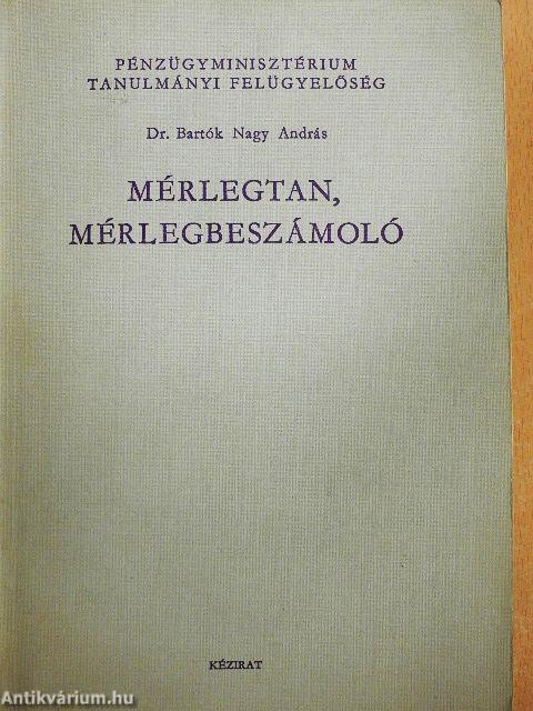 Mérlegtan, mérlegbeszámoló