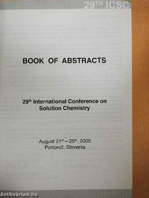 29th International Conference on Solution Chemistry - Book of Abstracts