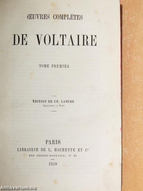 Oeuvres Complétes de Voltaire I-XVII., XIX-XXXV. (nem teljes sorozat)