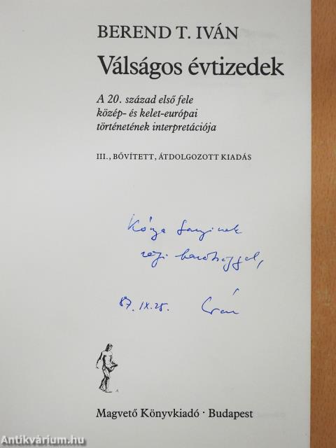 Válságos évtizedek (dedikált példány)