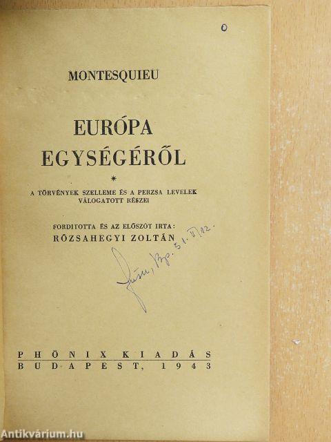 Európa egységéről