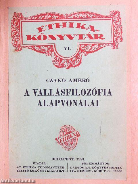 A vallásfilozófia alapvonalai