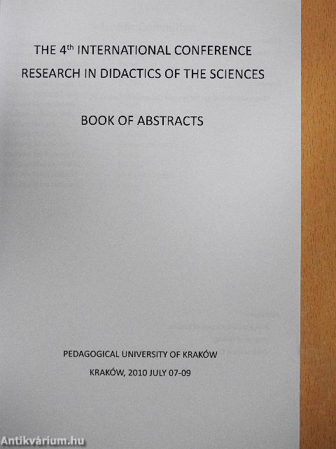 The 4th International Conference Resarch in Didactics of the Sciences - Book of Abstracts