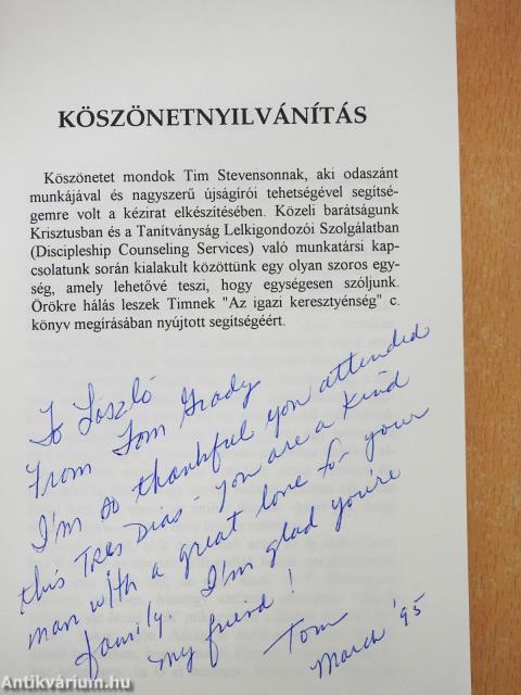 Az igazi kereszténység (dedikált példány)