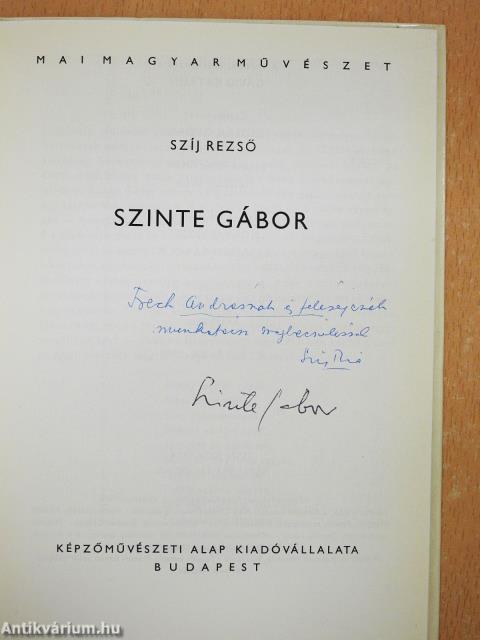 Szinte Gábor (aláírt és dedikált példány)