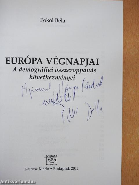 Európa végnapjai (dedikált példány)