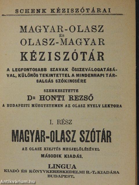 Magyar-olasz és olasz-magyar kéziszótár I-II.
