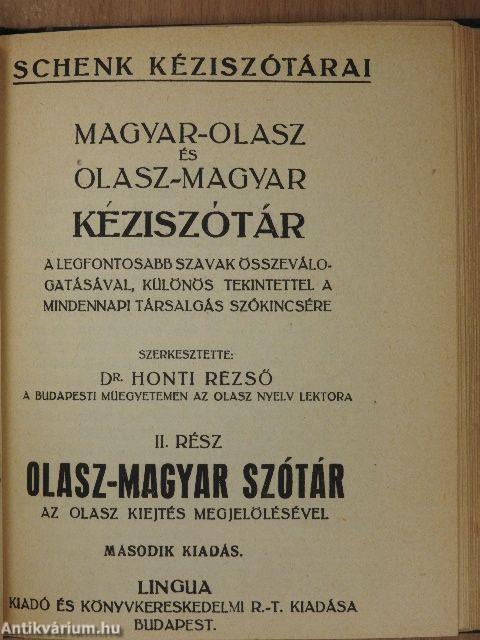 Magyar-olasz és olasz-magyar kéziszótár I-II.