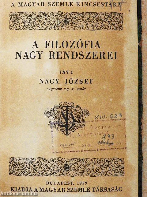 A filozófia nagy rendszerei