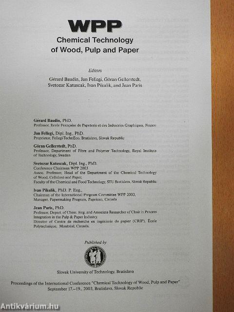 WPP Chemical Technology of Wood, Pulp and Paper