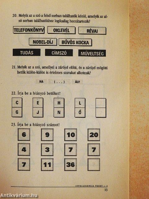 Intelligencia teszt I. Q.