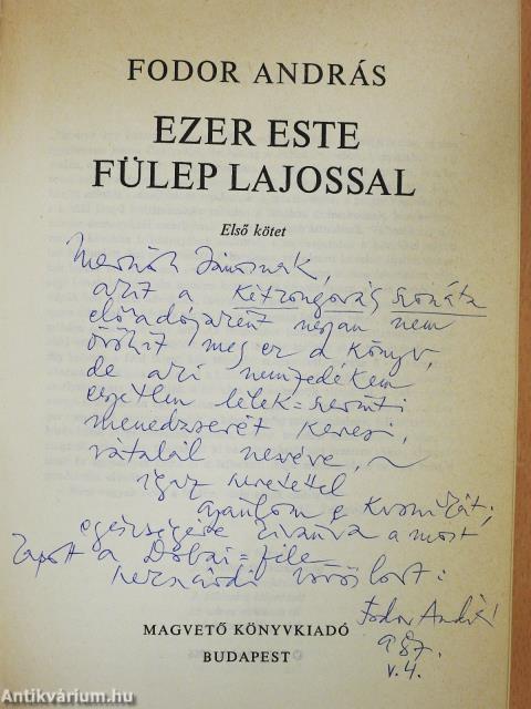Ezer este Fülep Lajossal I-II. (dedikált példány)