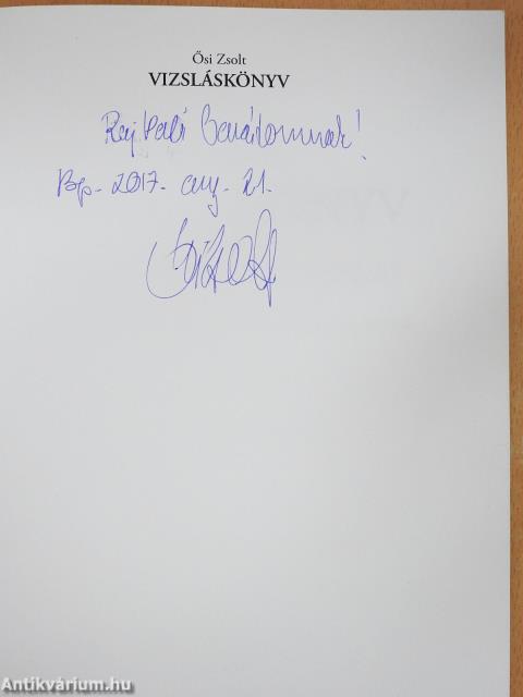 Vizsláskönyv (dedikált példány)