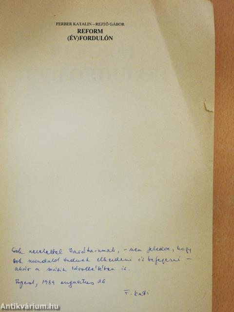 Reform (év)fordulón (dedikált példány)