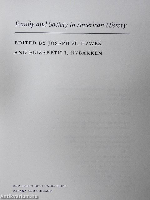 Family and Society in American History