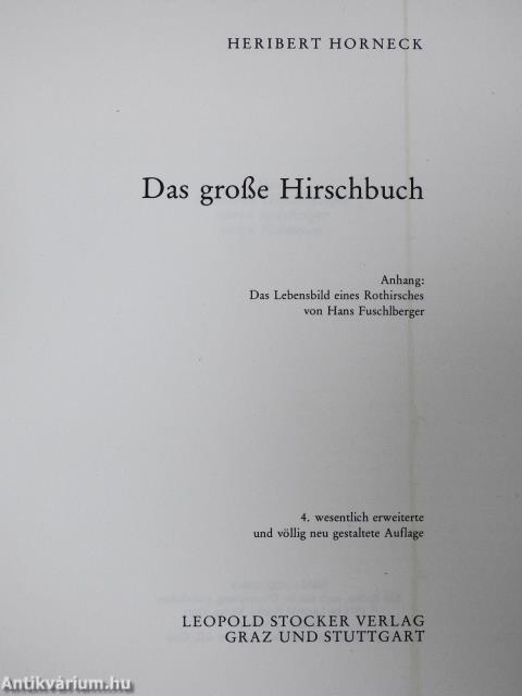 Das große Hirschbuch (dedikált példány)