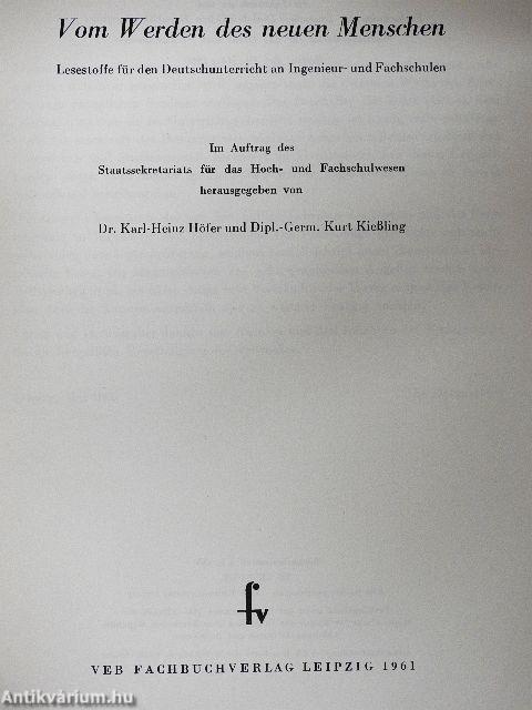 Vom Werden des neuen Menschen