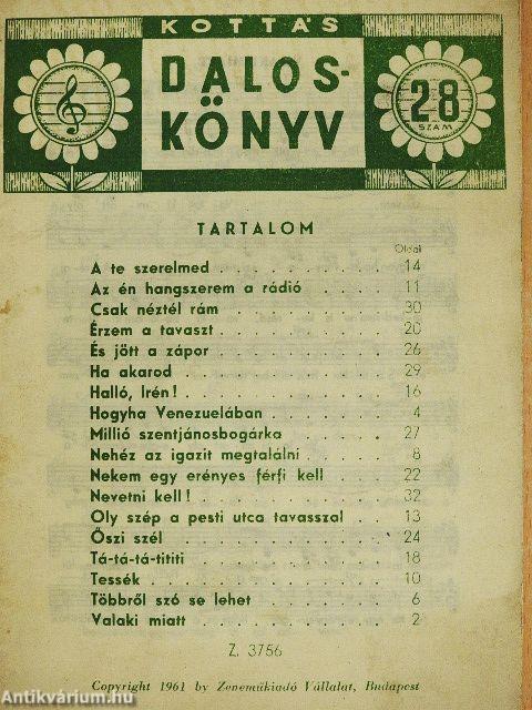 Kottás daloskönyv 28.