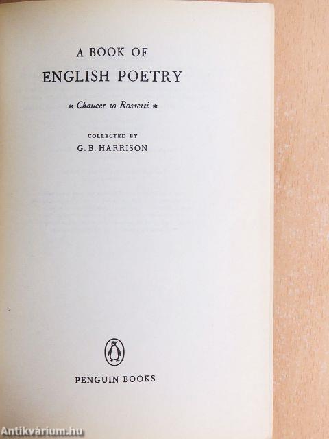 A Book of English Poetry