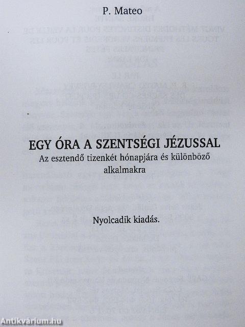 Egy óra a szentségi Jézussal