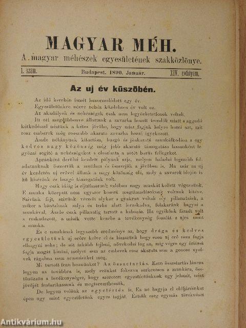 A Magyar Méh 1890/1891. január-deczember