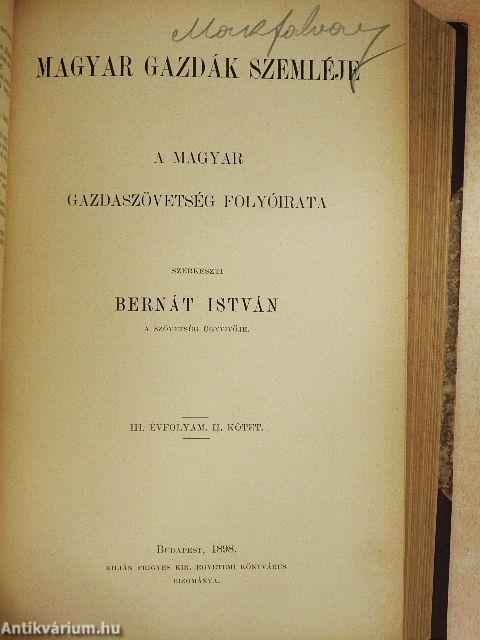 Magyar Gazdák Szemléje 1898. január-december I-II.