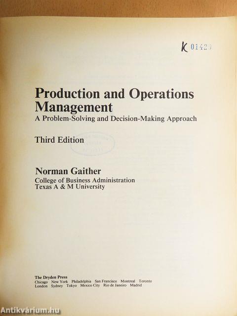 Production and Operations Management
