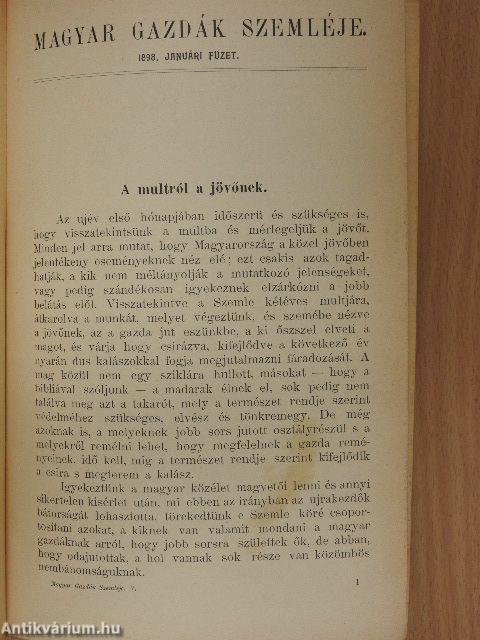 Magyar Gazdák Szemléje 1898. január-december I-II.