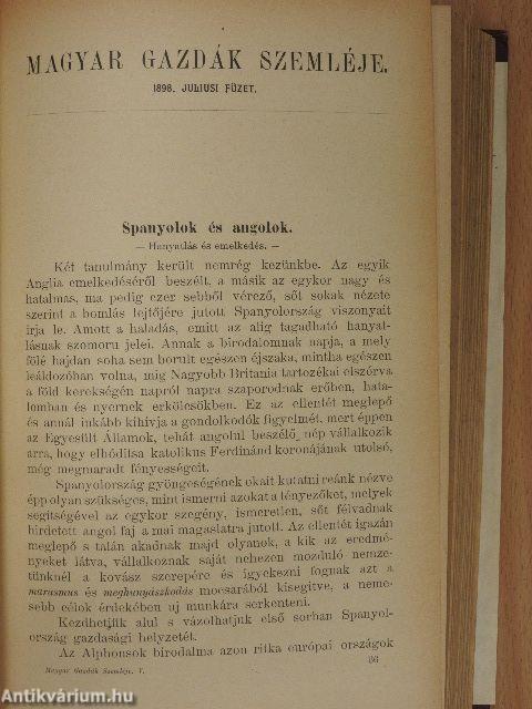 Magyar Gazdák Szemléje 1898. január-december I-II.