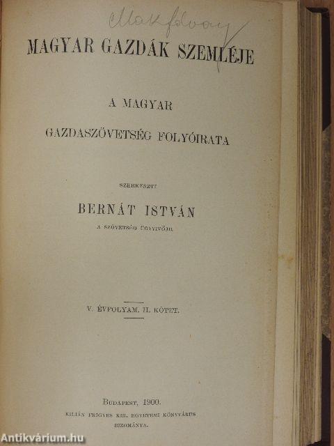 Magyar Gazdák Szemléje 1900. január-december I-II.