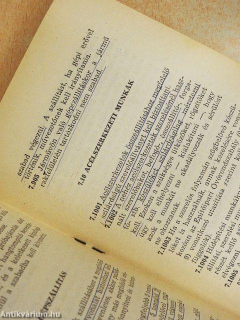 Vas-, fém- és acélipari kohászati (melegüzemi) balesetelhárító és egészségvédő óvórendszabály VII.