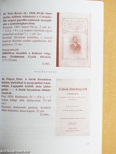 A Pastinszky Antiquarium árverési katalógusa XXXII.