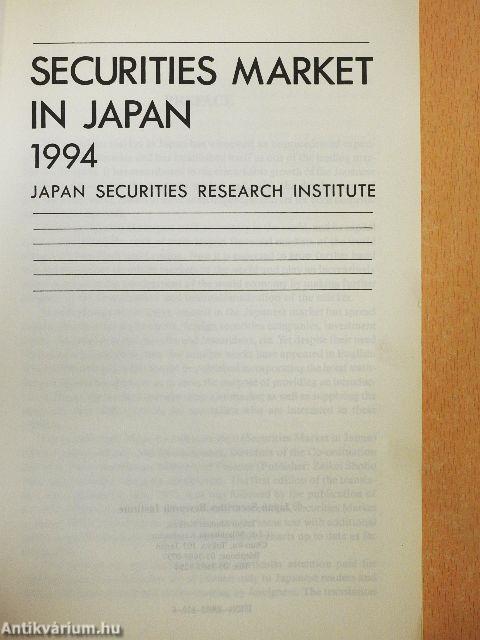 Securities Market in Japan 1994