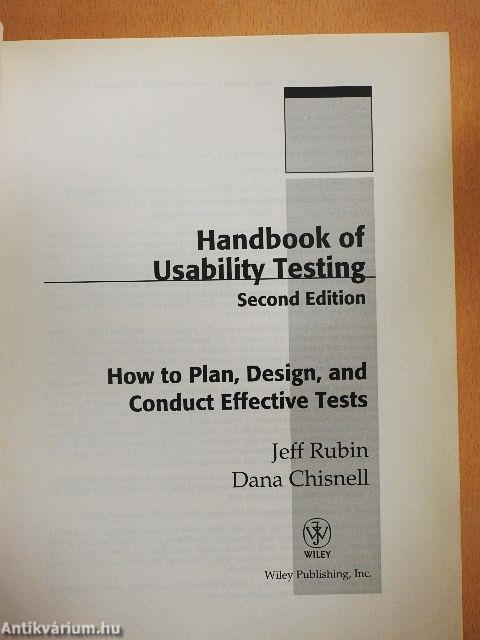 Handbook of Usability Testing