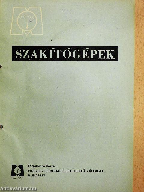 Anyagvizsgáló műszerek 1957