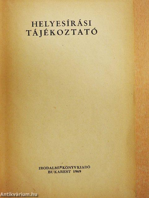 Helyesírási tájékoztató